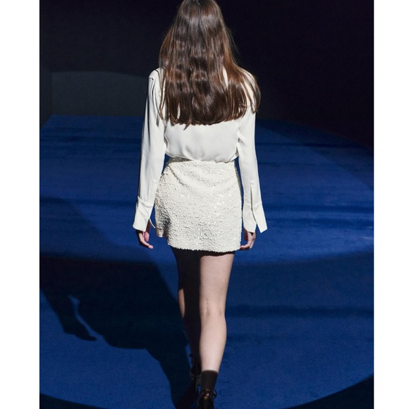 Zara SEQUIN MINI SKIRT ZW COLLECTION - Picture 4 of 7